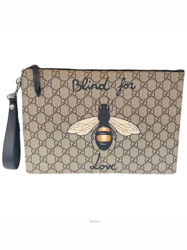 473904 GG logo supreme bee clutch bag