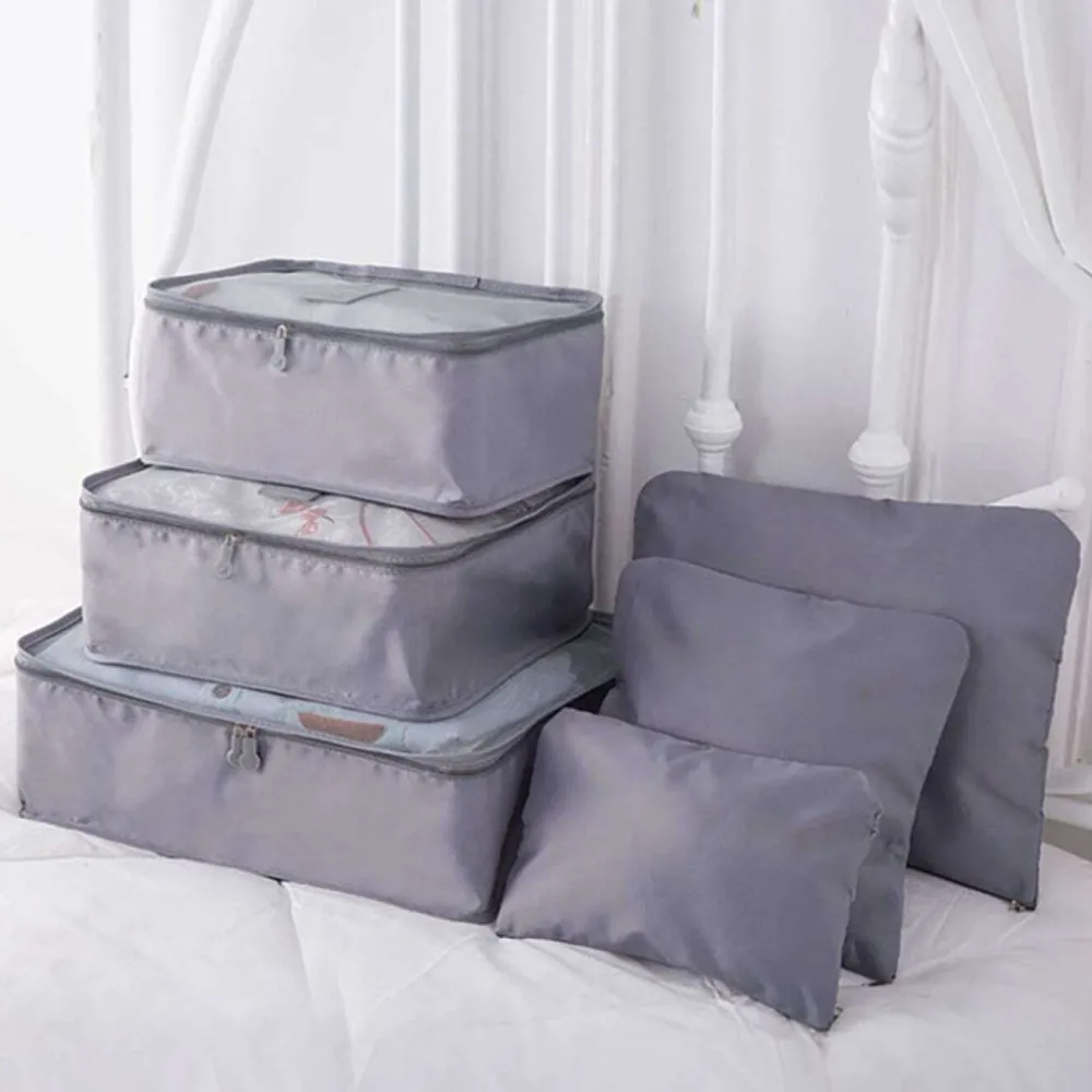 6 Piece Portable Waterproof Travel Bag Set F55-8-1574 Grey