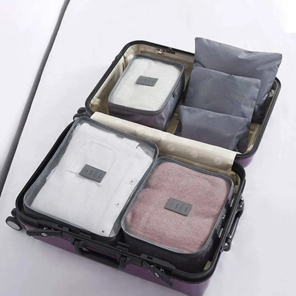6 Piece Portable Waterproof Travel Bag Set F55-8-1574 Grey