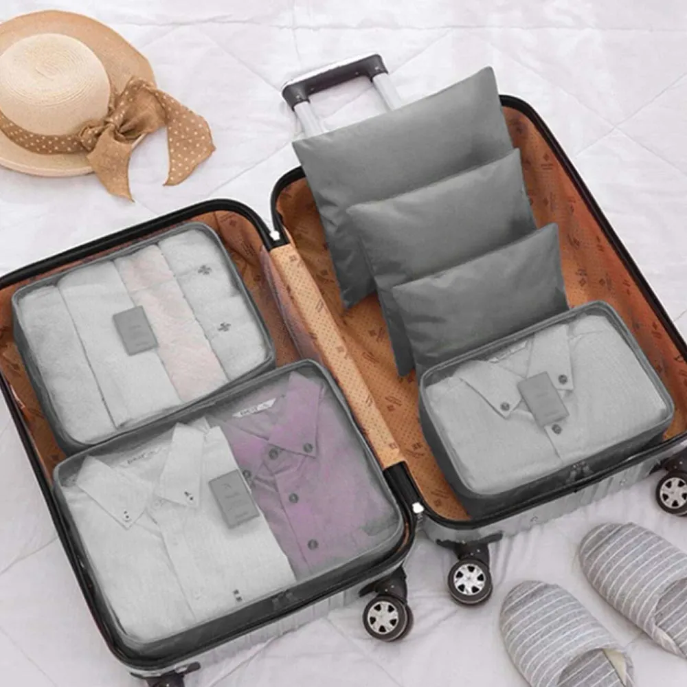 6 Piece Portable Waterproof Travel Bag Set F55-8-1574 Grey