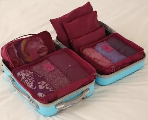 6PCS/Set High Quality Oxford Cloth Travel Mesh Luggage Organizer Bag