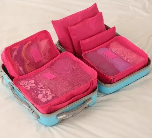 6PCS/Set High Quality Oxford Cloth Travel Mesh Luggage Organizer Bag