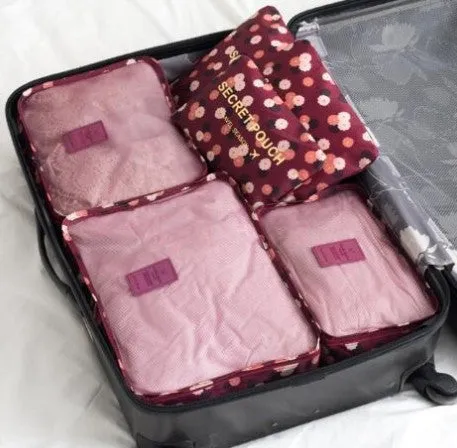 6PCS/Set High Quality Oxford Cloth Travel Mesh Luggage Organizer Bag