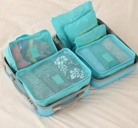 6PCS/Set High Quality Oxford Cloth Travel Mesh Luggage Organizer Bag