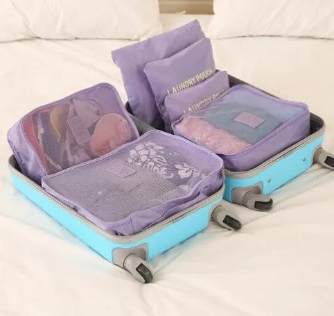 6PCS/Set High Quality Oxford Cloth Travel Mesh Luggage Organizer Bag