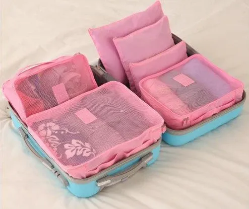 6PCS/Set High Quality Oxford Cloth Travel Mesh Luggage Organizer Bag