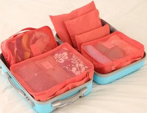 6PCS/Set High Quality Oxford Cloth Travel Mesh Luggage Organizer Bag