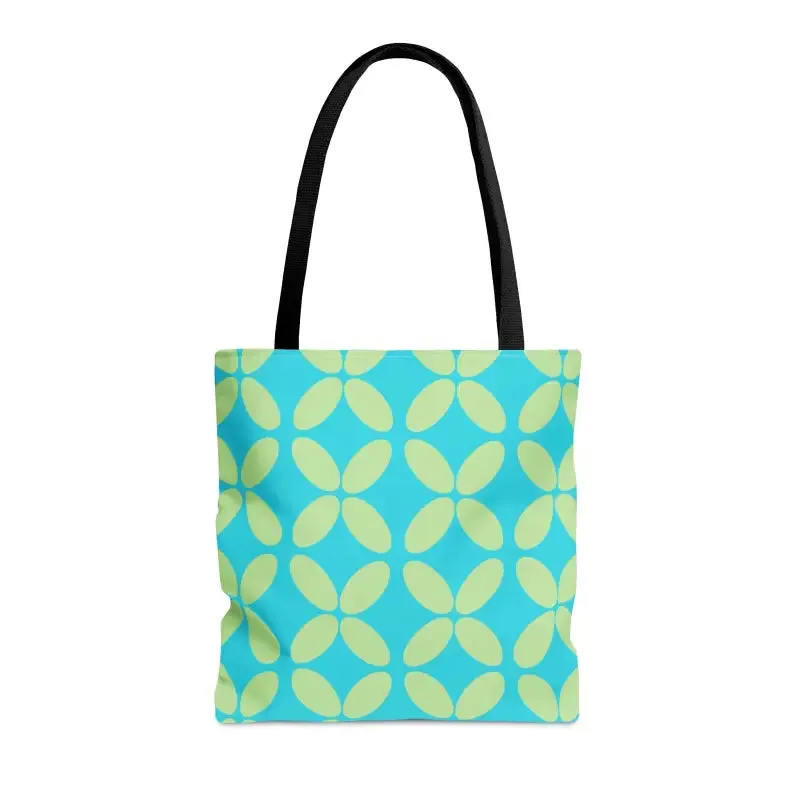 Abstract Blue Green Pattern Tote Bag