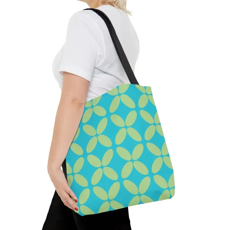 Abstract Blue Green Pattern Tote Bag