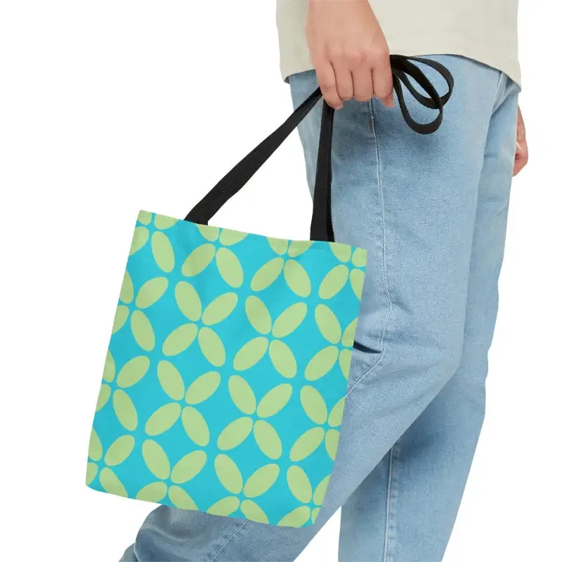 Abstract Blue Green Pattern Tote Bag