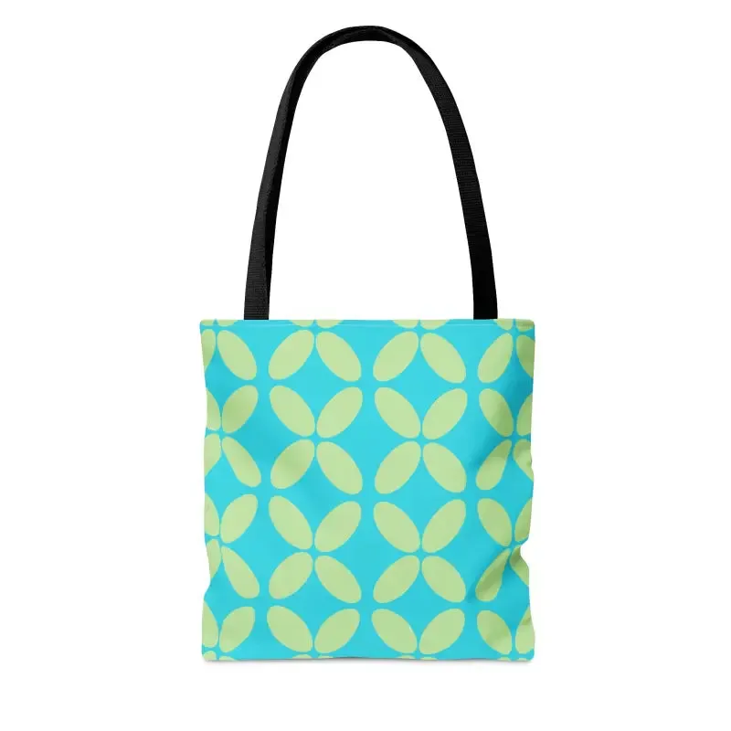 Abstract Blue Green Pattern Tote Bag
