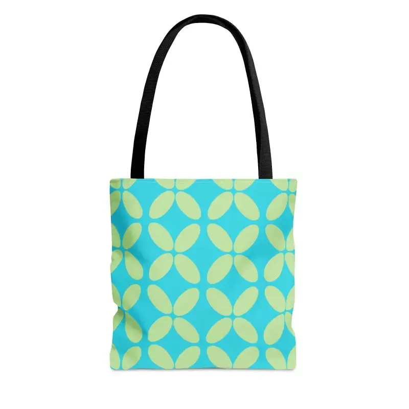 Abstract Blue Green Pattern Tote Bag