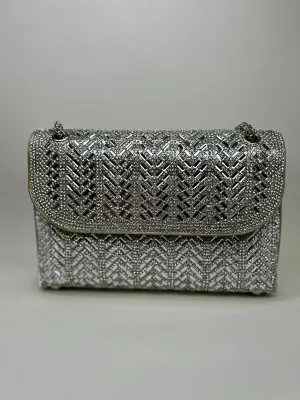 Amara - Silver Rhinestone Bag