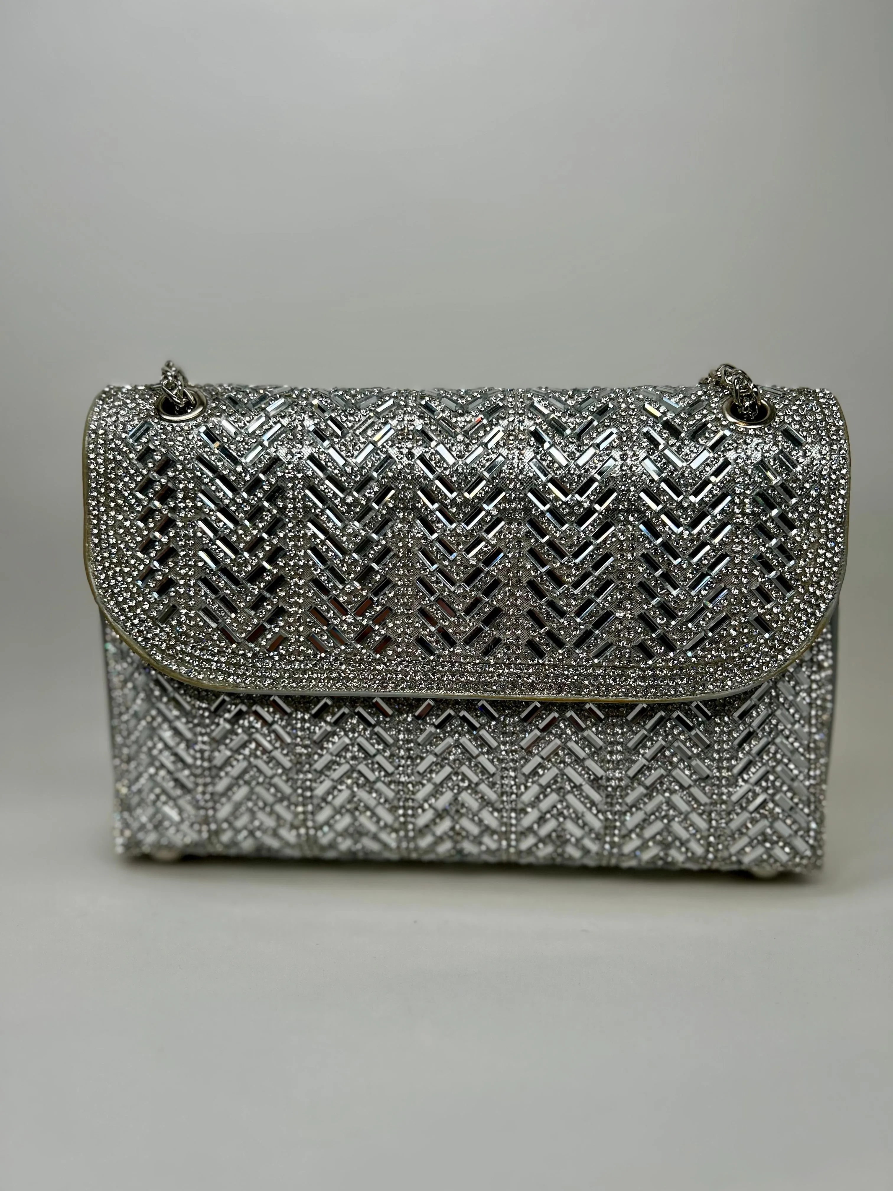 Amara - Silver Rhinestone Bag