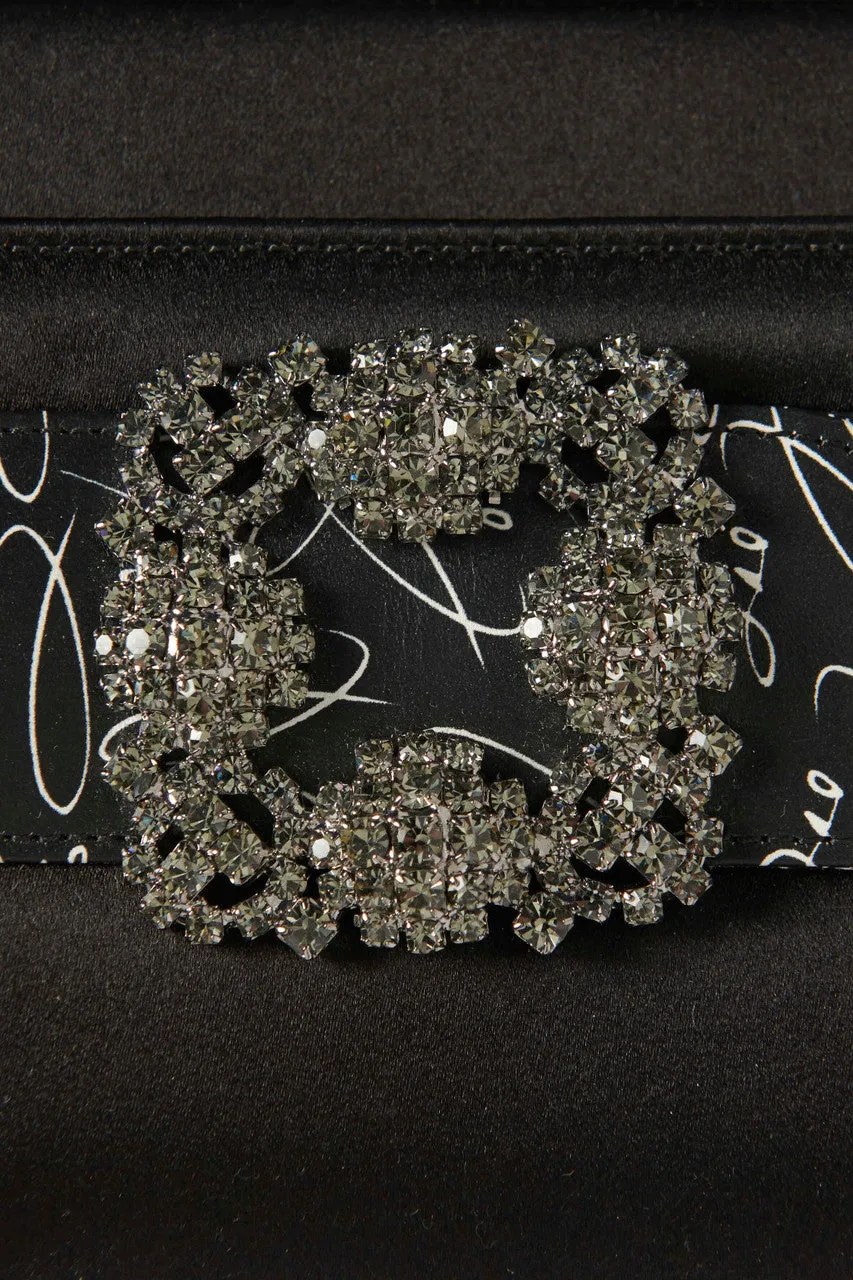 Black Satin Gothisi Love Preowned Clutch