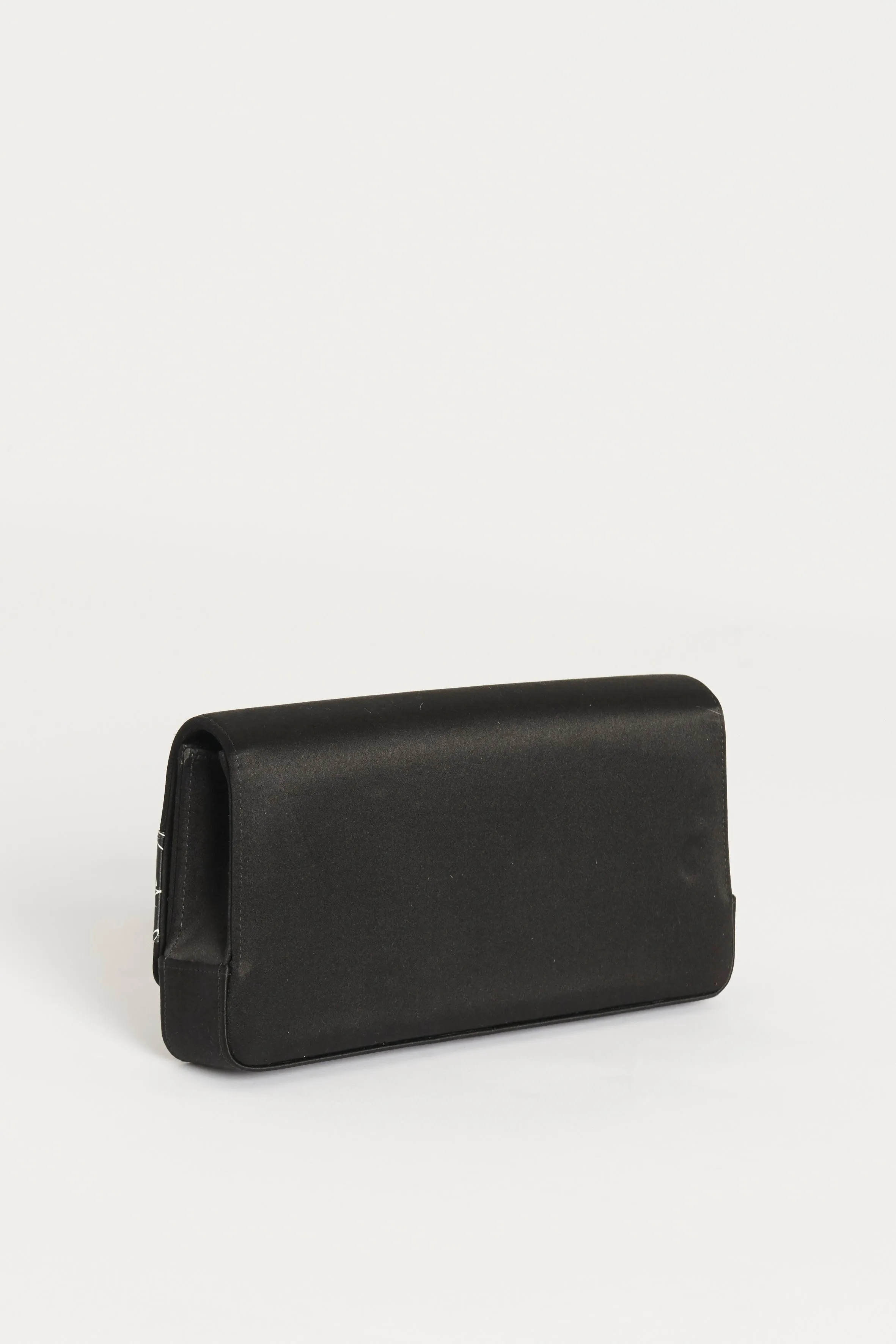 Black Satin Gothisi Love Preowned Clutch