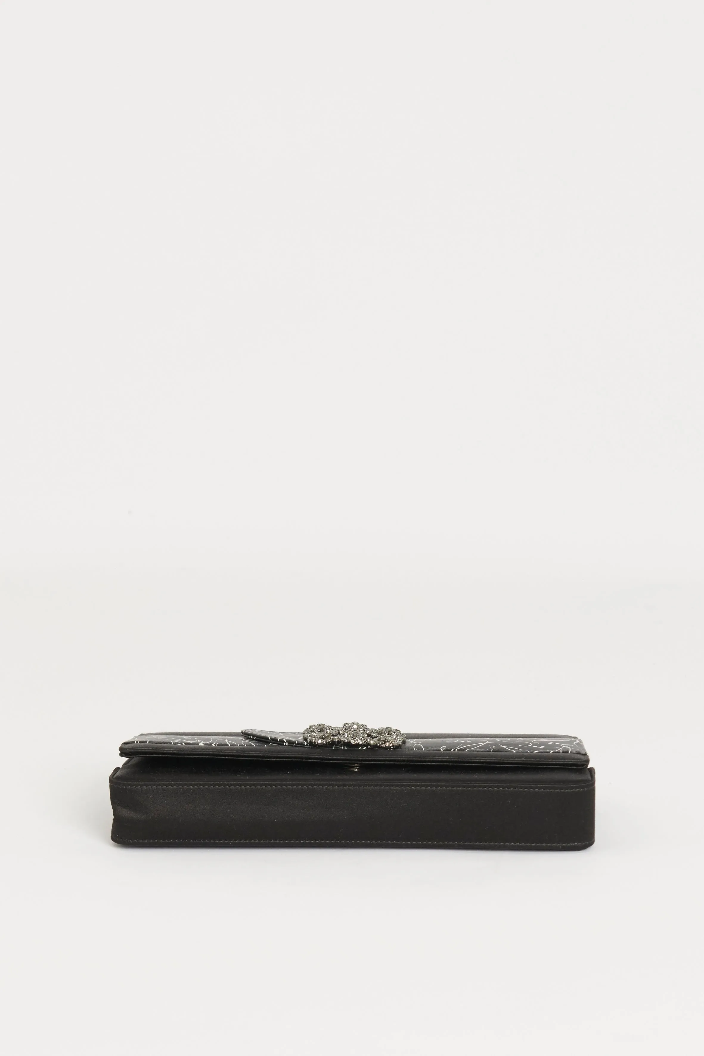 Black Satin Gothisi Love Preowned Clutch