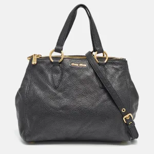 Black Soft Leather Double Zip Tote
