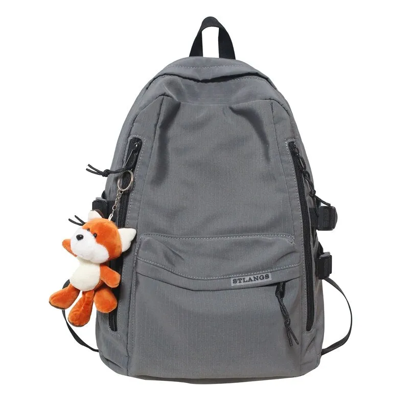 Christmas Gift Unisex large capacity solid color backpack Fashion couple travel nylon backpack College students, schoolbags, men's and women's
