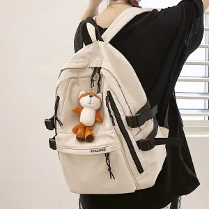 Christmas Gift Unisex large capacity solid color backpack Fashion couple travel nylon backpack College students, schoolbags, men's and women's