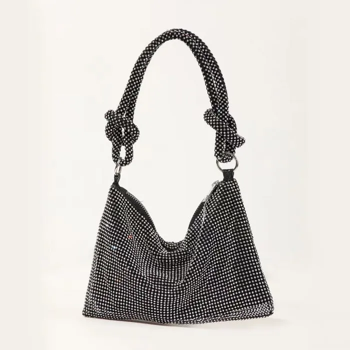 Diamanté Black Jewelled Handbag