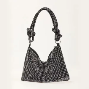 Diamanté Black Jewelled Handbag