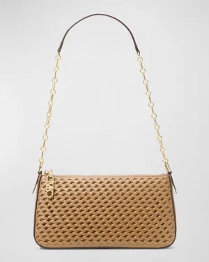 Empire Medium Woven Pouchette Shoulder Bag