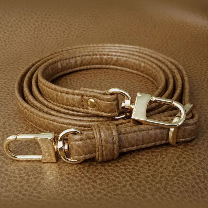 Faux Leather Strap - Petite (1/2 inch Wide) - Adjustable Length (34-55 inches) - Vegan Friendly