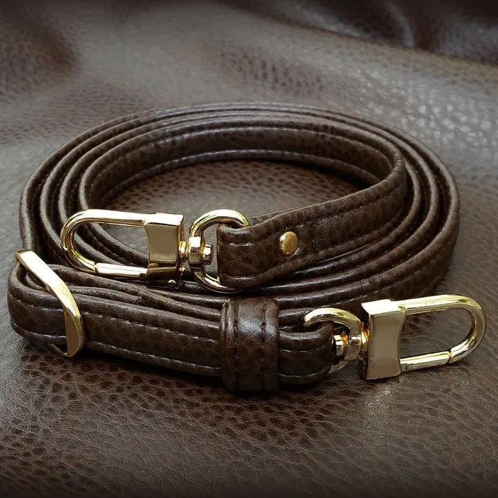 Faux Leather Strap - Petite (1/2 inch Wide) - Adjustable Length (34-55 inches) - Vegan Friendly