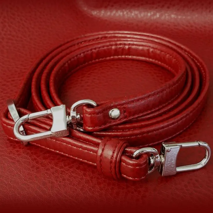 Faux Leather Strap - Petite (1/2 inch Wide) - Adjustable Length (34-55 inches) - Vegan Friendly