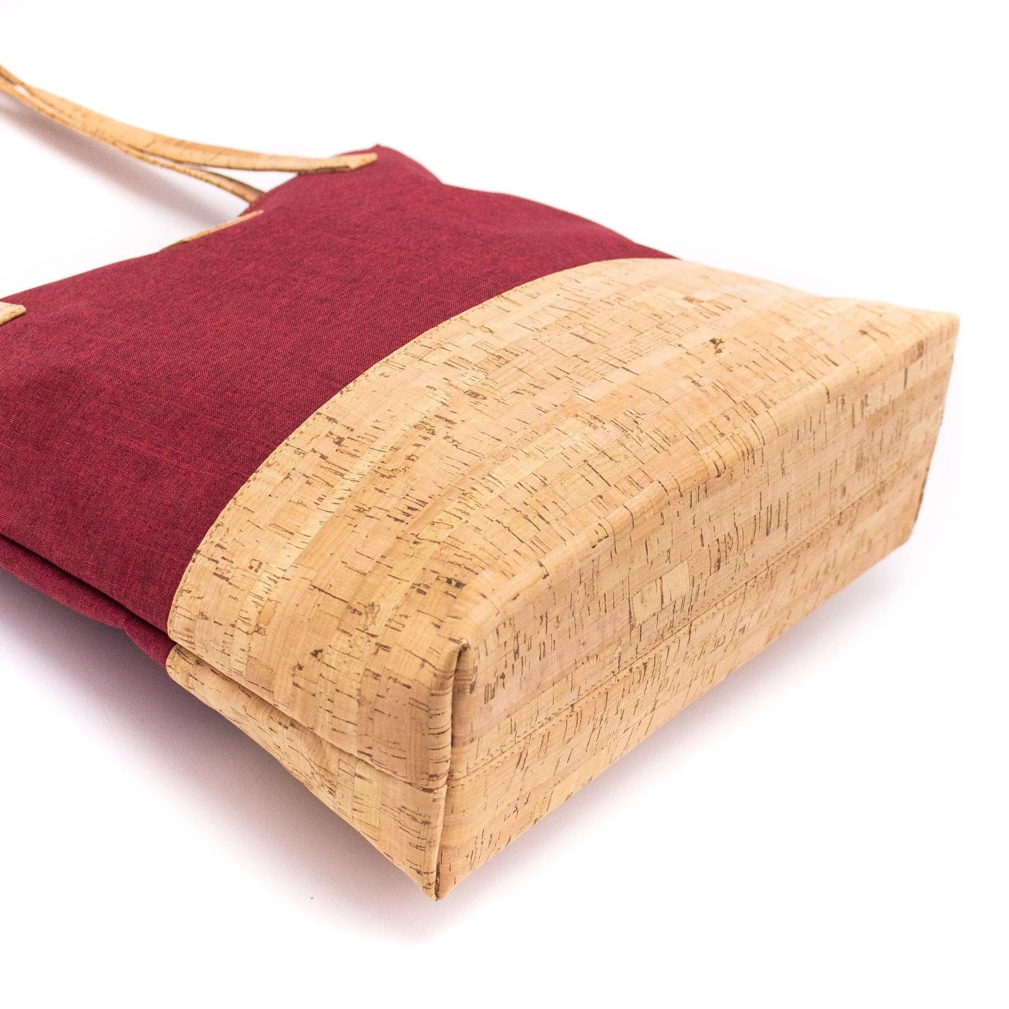 Floral Cork & Red Tote