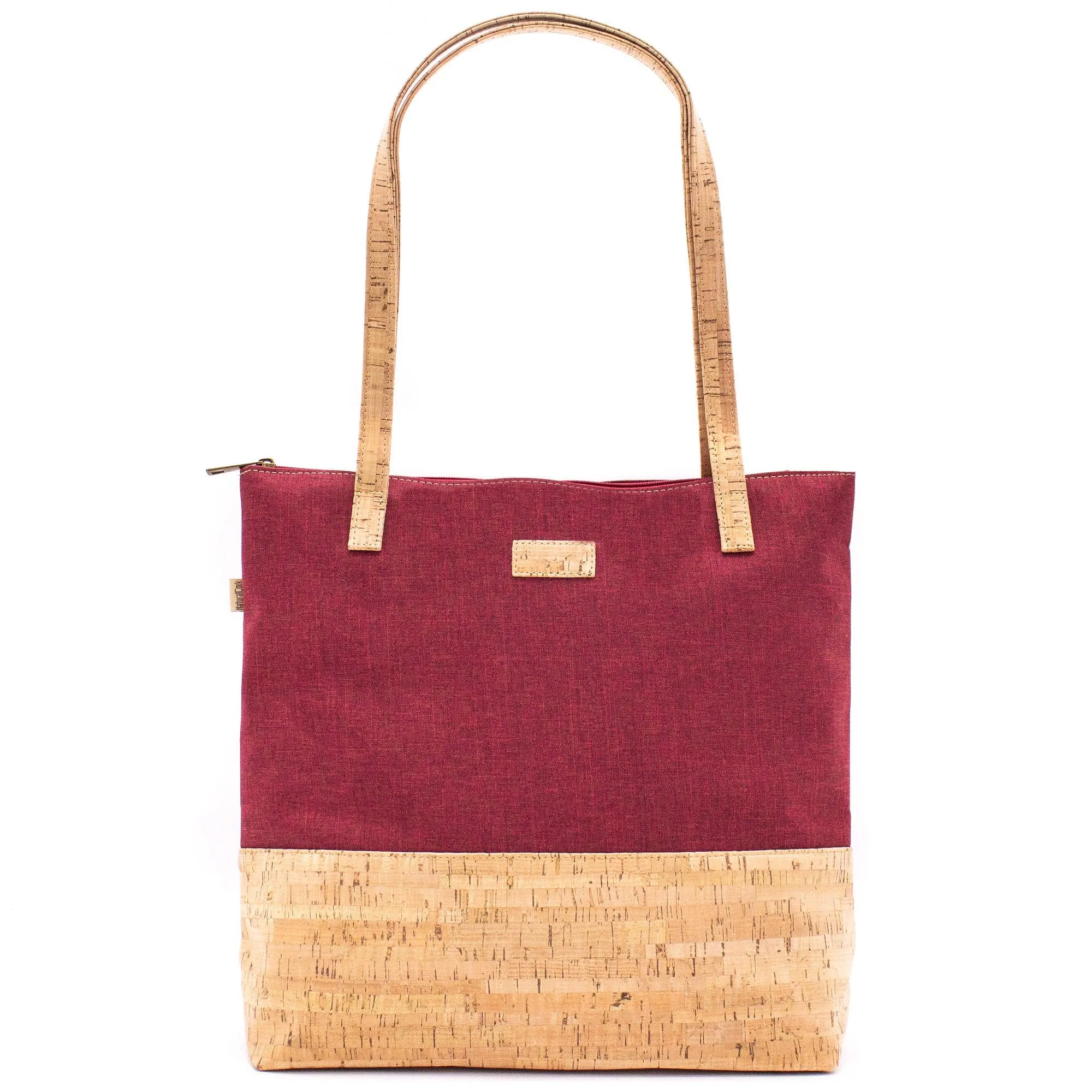 Floral Cork & Red Tote