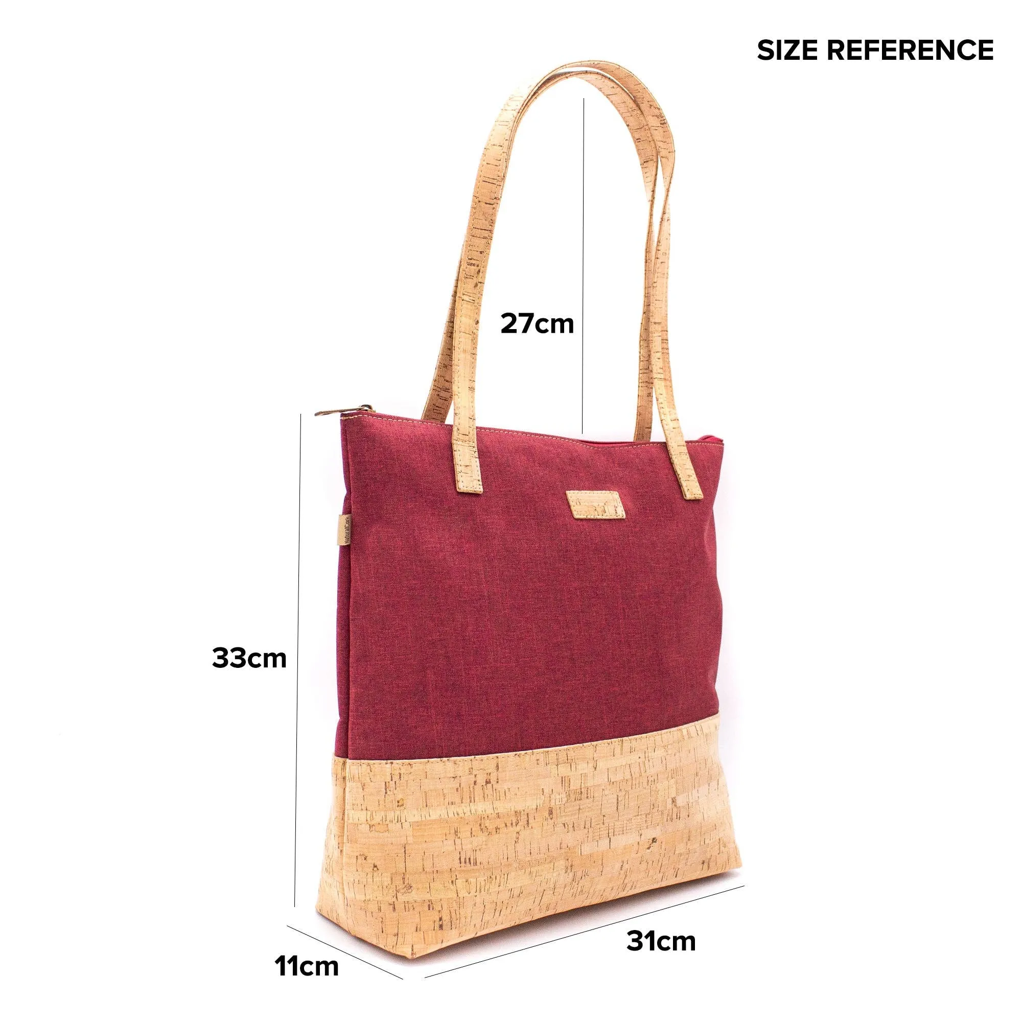 Floral Cork & Red Tote