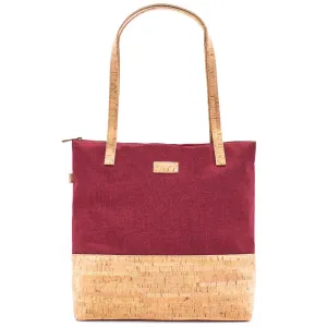 Floral Cork & Red Tote