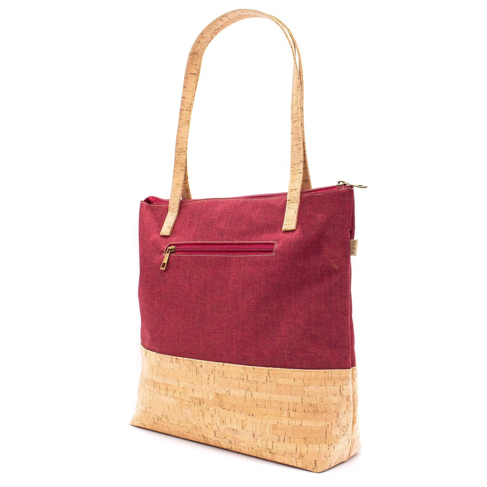 Floral Cork & Red Tote