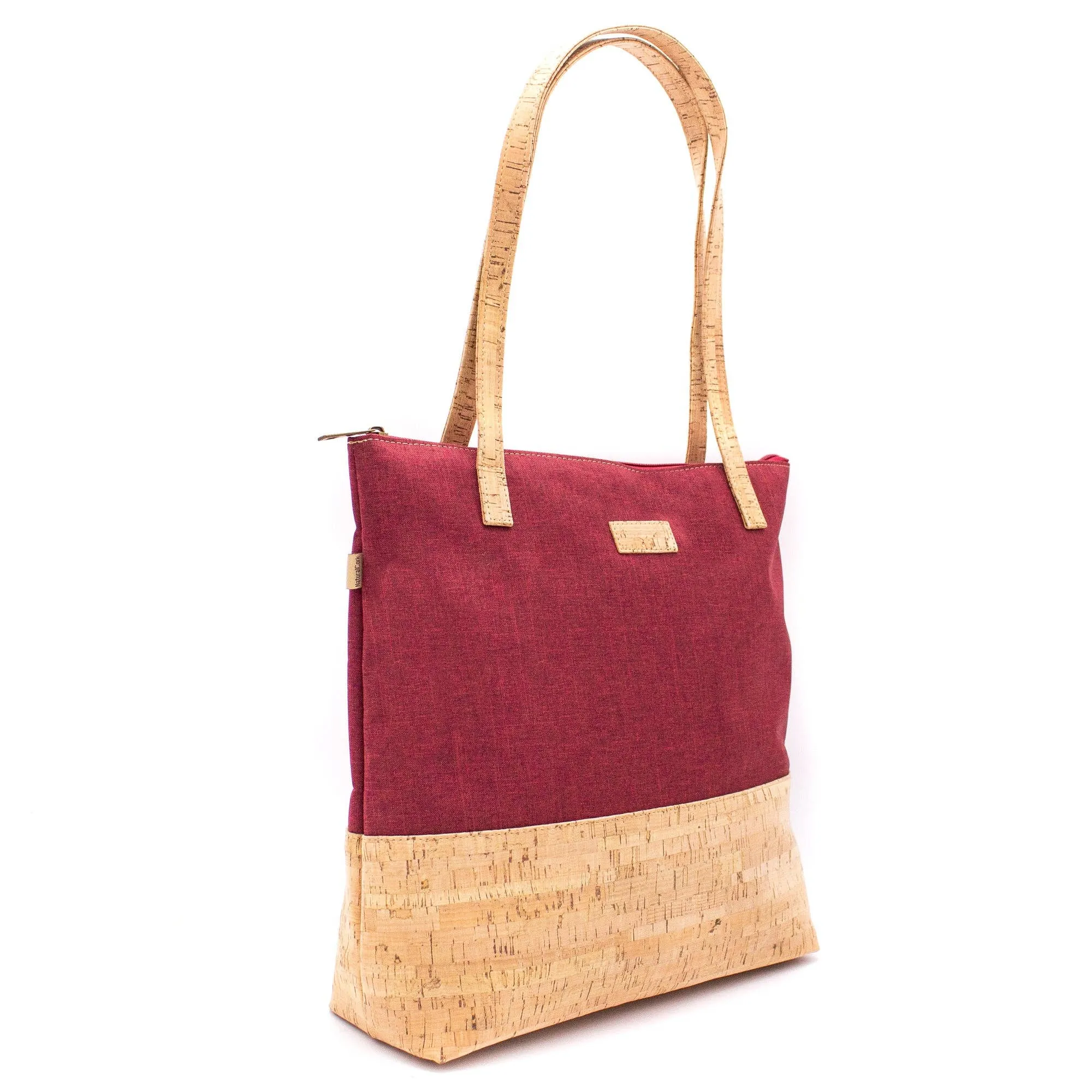 Floral Cork & Red Tote