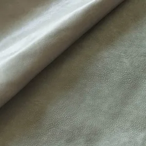 Fossil Gray Textured Glossy Leather Hide