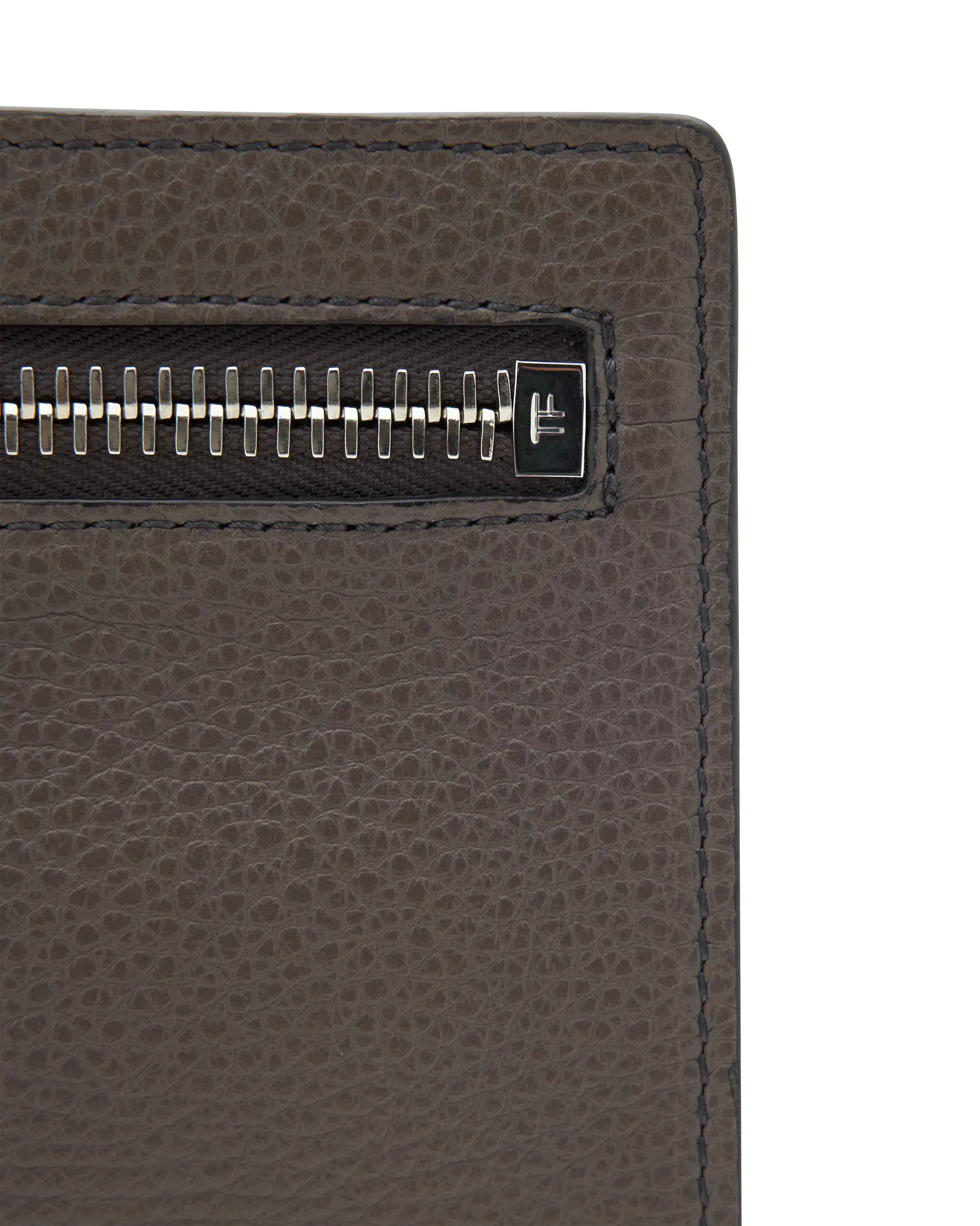 Grained Leather Flat Pouch