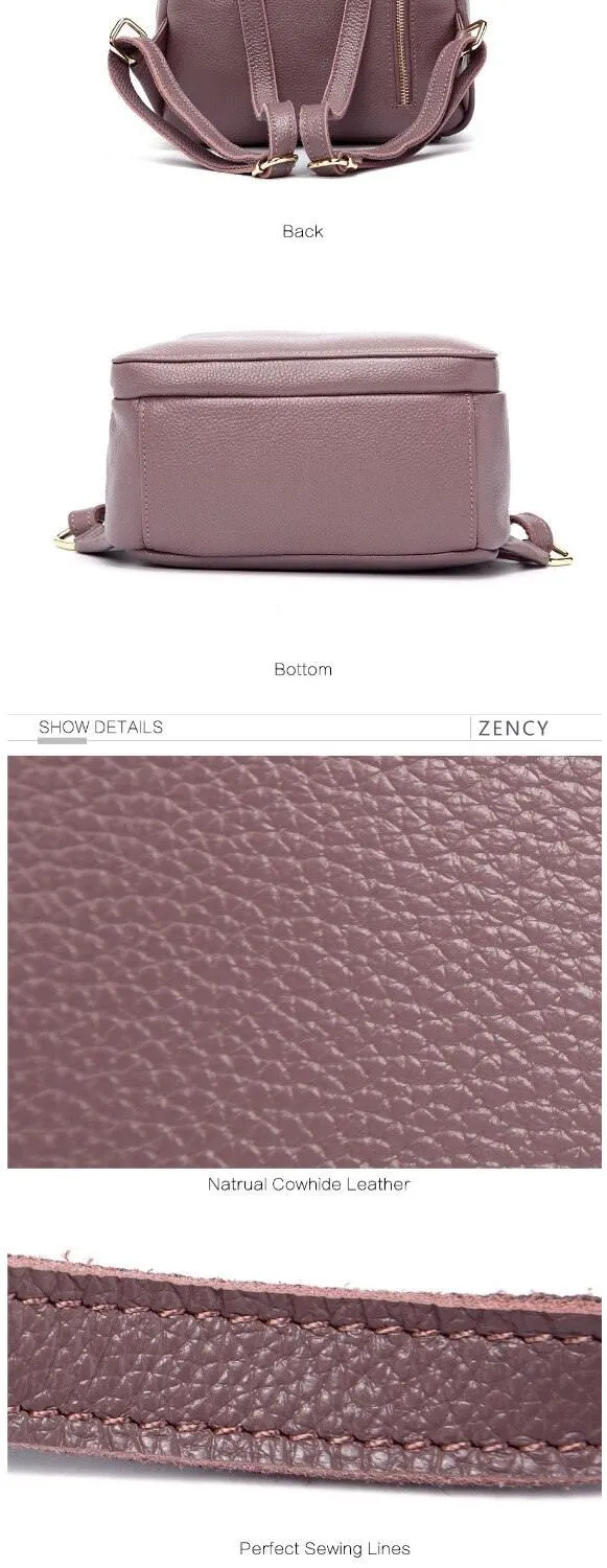 Leather Women Backpack Ladies Travel Bags Preppy Style Schoolbags