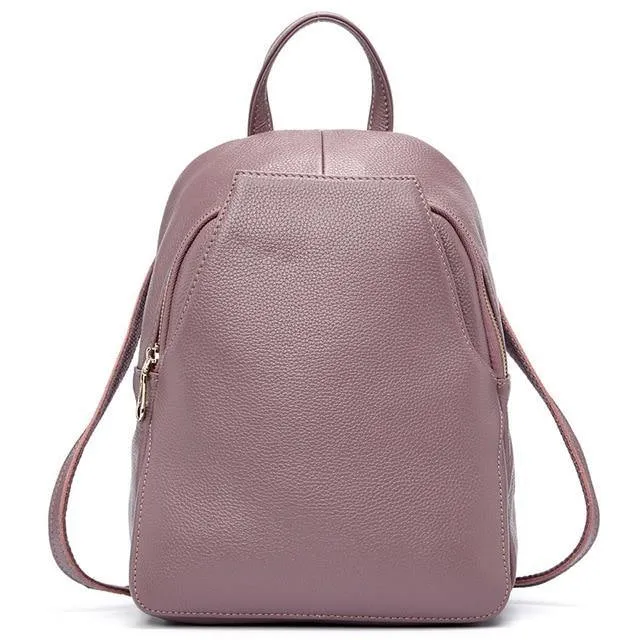Leather Women Backpack Ladies Travel Bags Preppy Style Schoolbags
