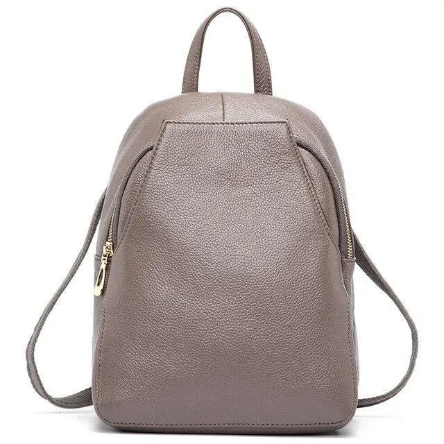 Leather Women Backpack Ladies Travel Bags Preppy Style Schoolbags