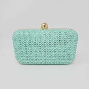 Mint Green Knit Clutch Bag