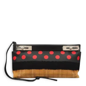 Missy Black/Brown Clutch in Calfskin