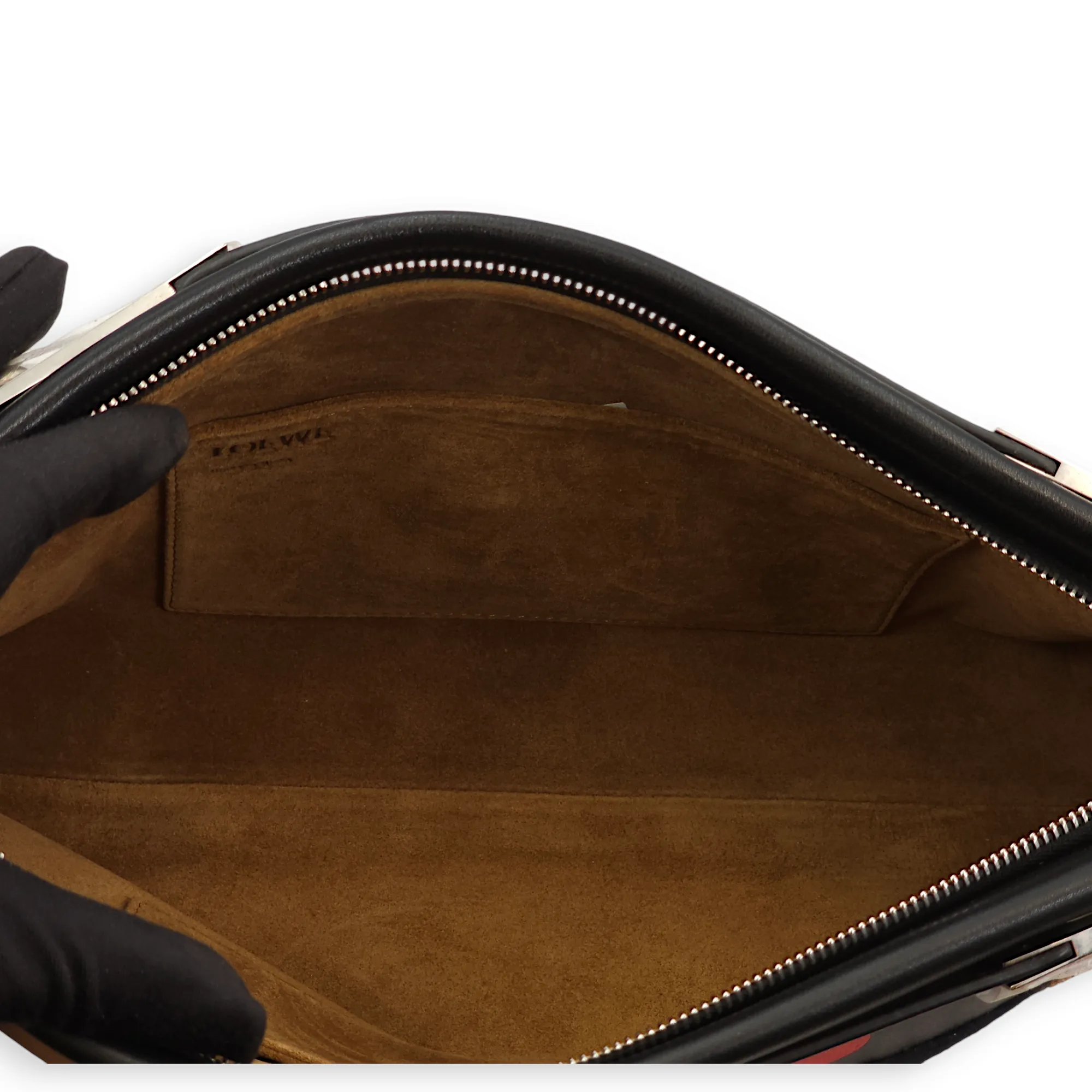 Missy Black/Brown Clutch in Calfskin