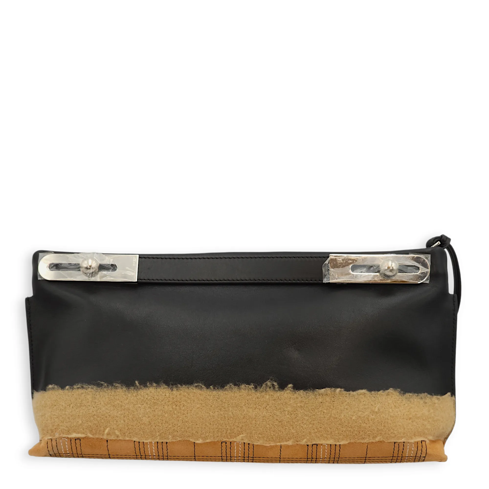 Missy Black/Brown Clutch in Calfskin