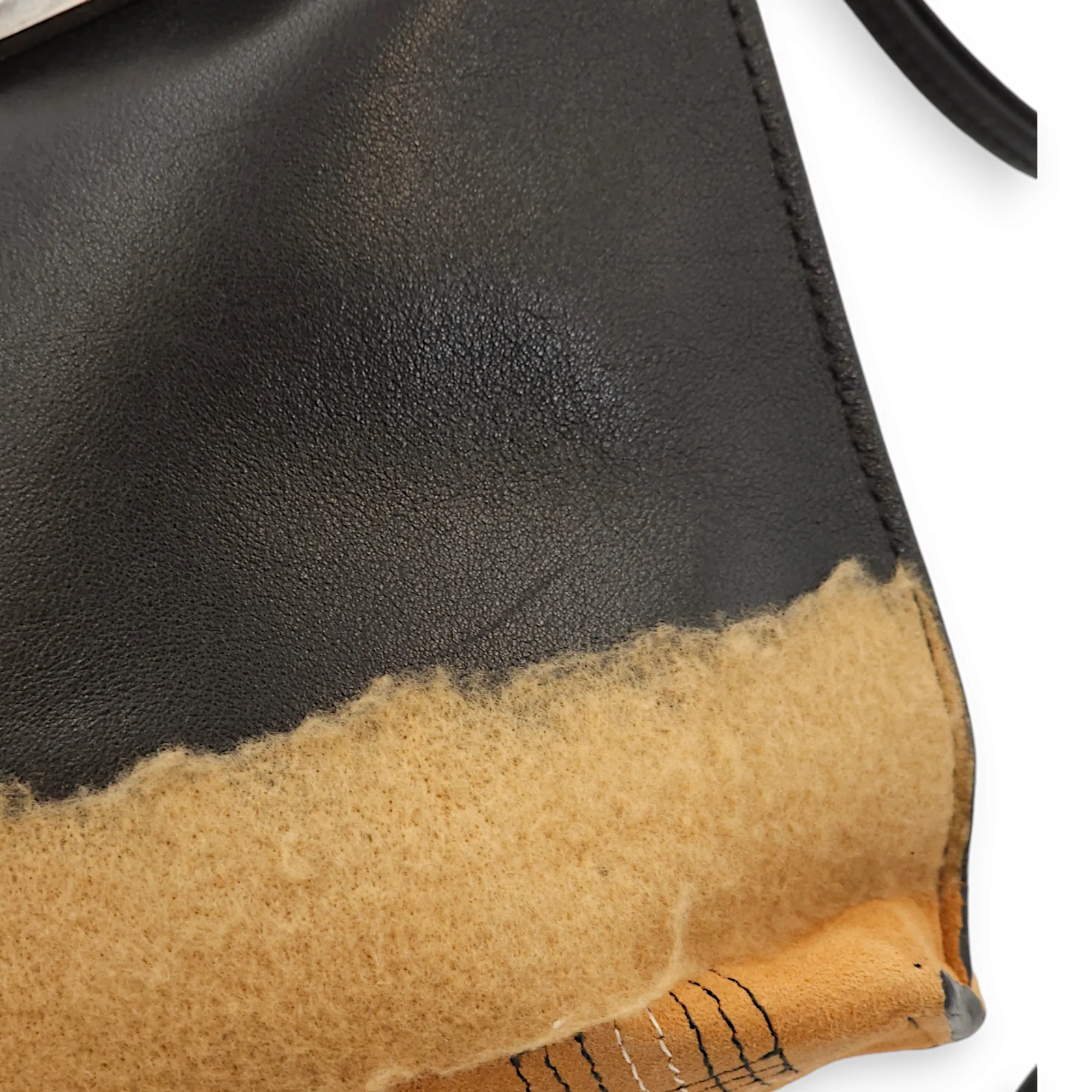 Missy Black/Brown Clutch in Calfskin