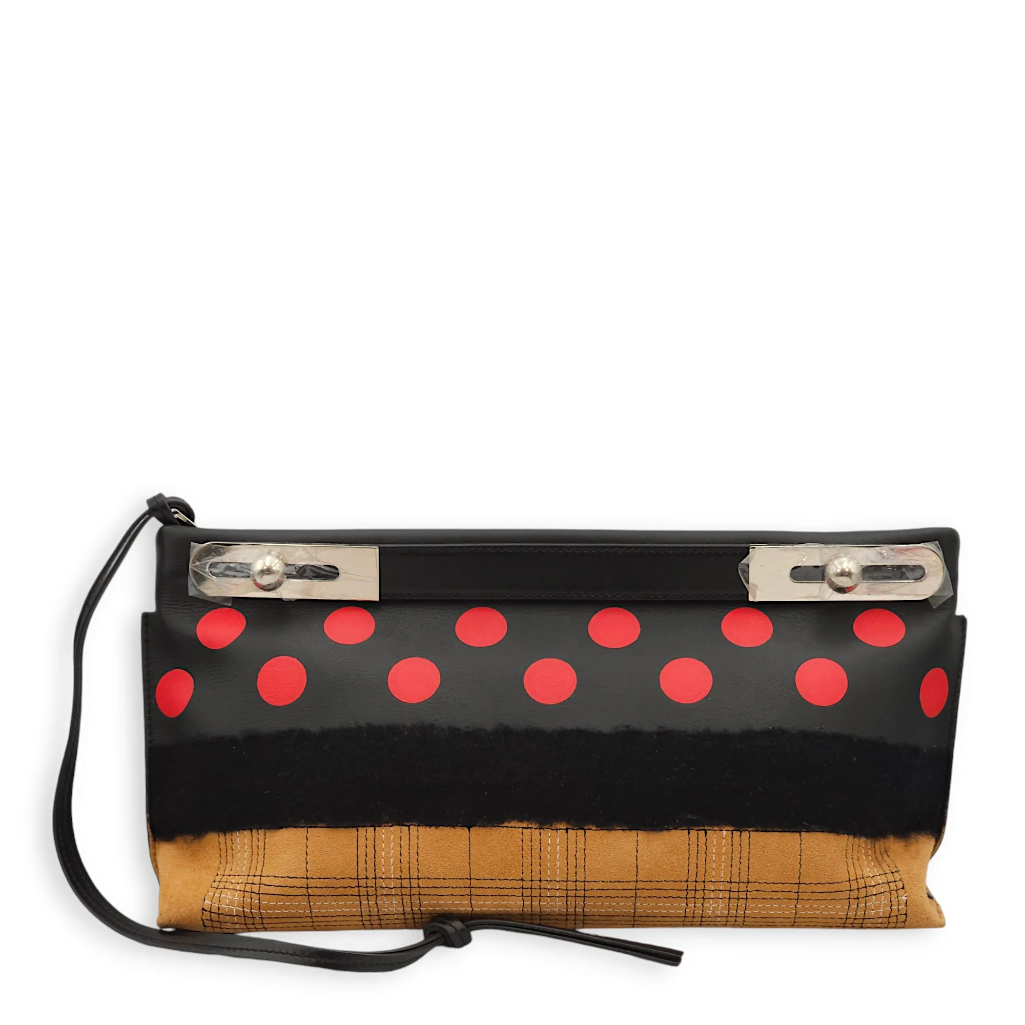Missy Black/Brown Clutch in Calfskin