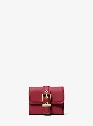 MK Colby Small Leather Tri-Fold Wallet - Red - Michael Kors
