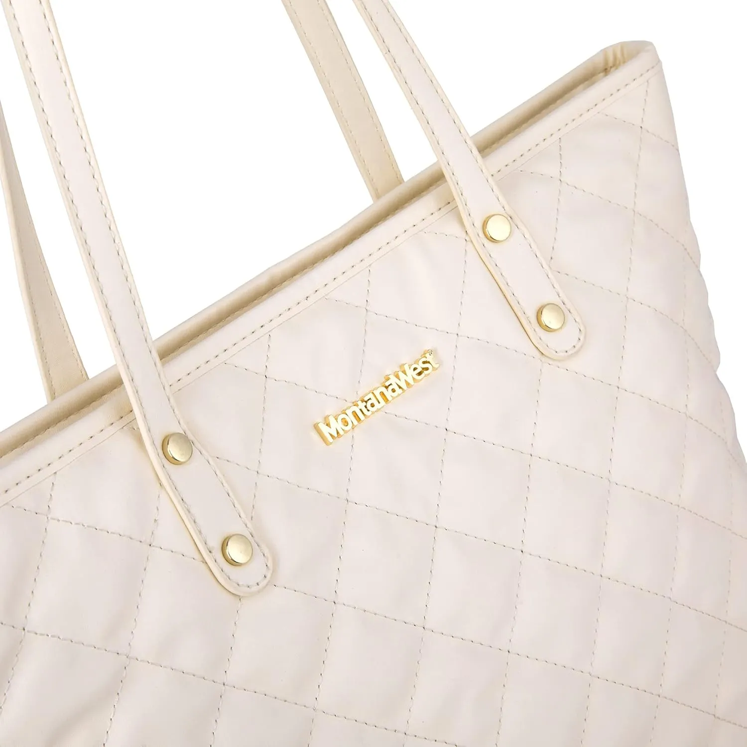 Montana West Quilted Tote Bag for Women Large Shoulder Bag Fashion Handbags with Top Zipper