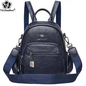 Multifunction Small Backpacks For Girls Soft Leather Shoulder Fashion Brand